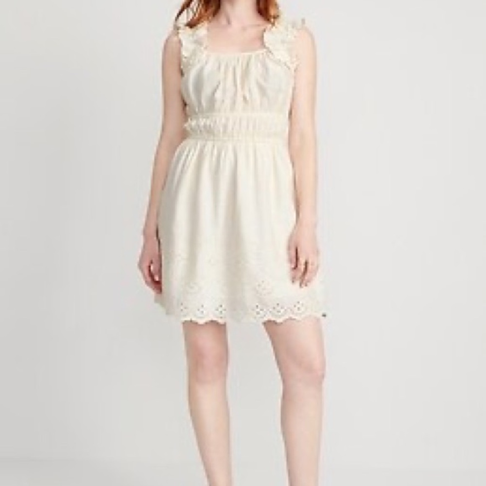 Old Navy Ivory Eyelet Mini Dress - Size XL